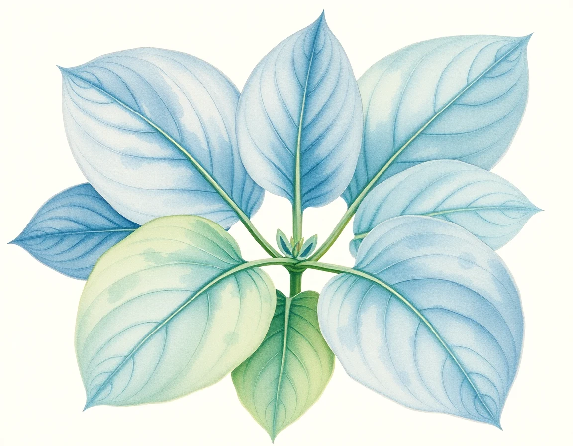 Watercolor illustration of Hosta 'Lake Hitchcock'
