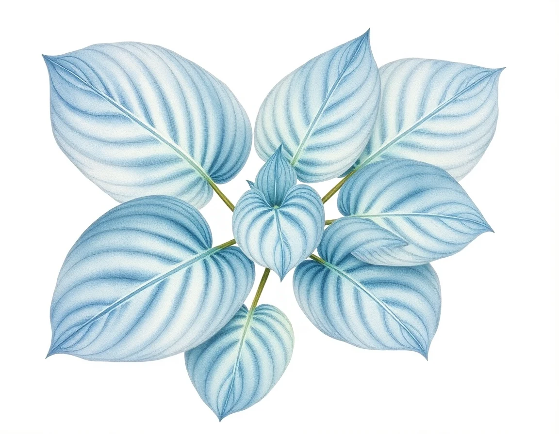 Watercolor illustration of Hosta 'Lake Huron'
