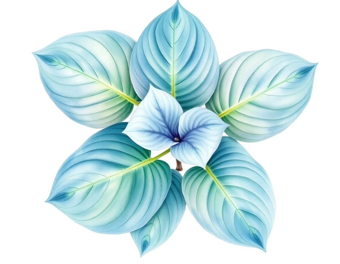 Watercolor illustration of Hosta 'Lakeside Big Scoop'