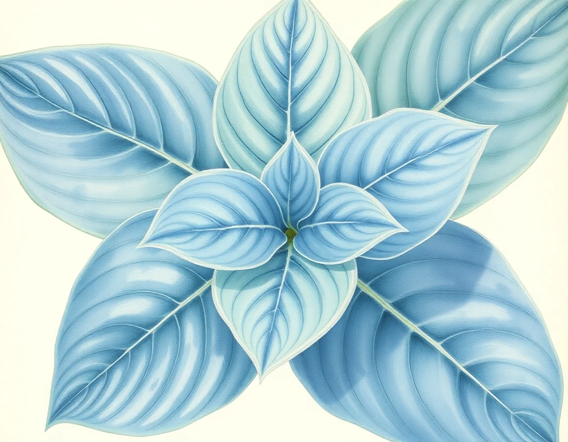 Watercolor illustration of Hosta 'Lakeside Breaking News'