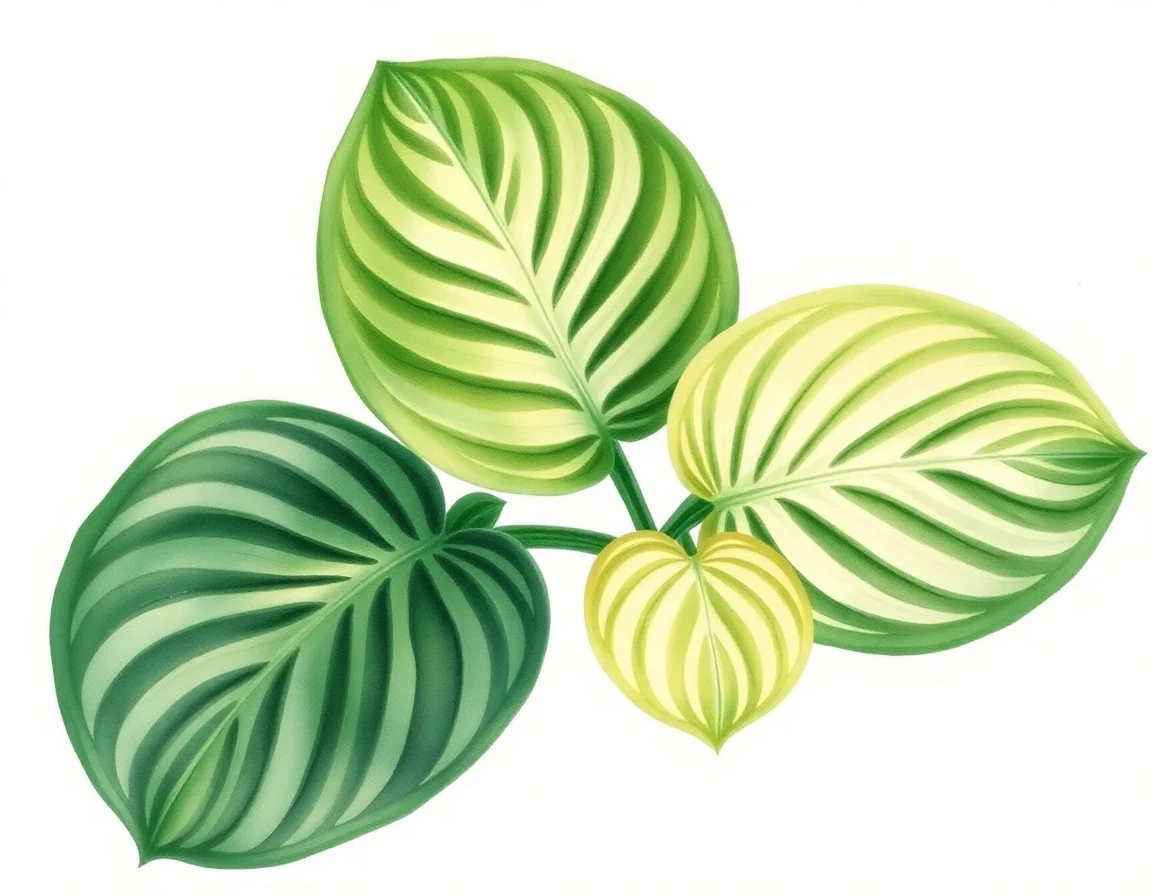 Watercolor illustration of Hosta 'Lakeside Cup Up'