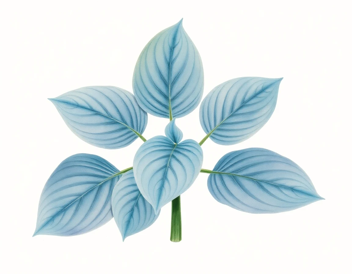 Watercolor illustration of Hosta 'Lakeside Cupid's Cup'