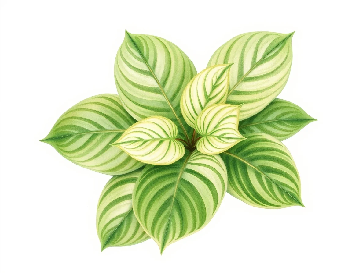 Watercolor illustration of Hosta 'Lakeside Ebony Echoes'