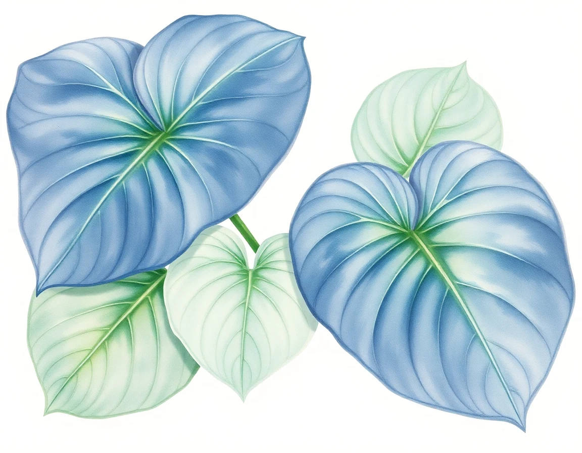 Watercolor illustration of Hosta 'Lakeside Fancy Pants'