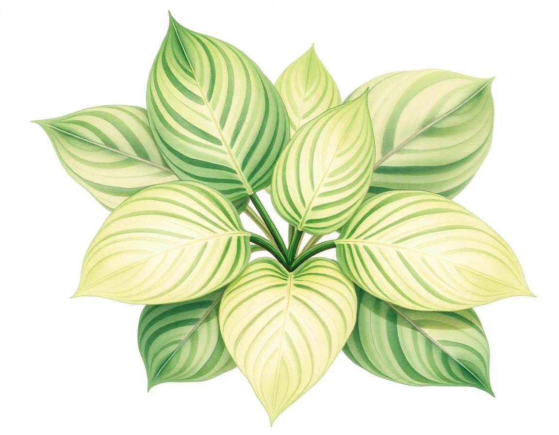Watercolor illustration of Hosta 'Lakeside Grandee'