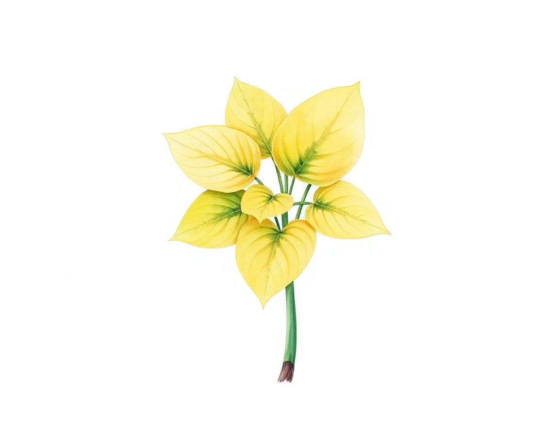 Watercolor illustration of Hosta 'Lakeside Hoola Hoop'