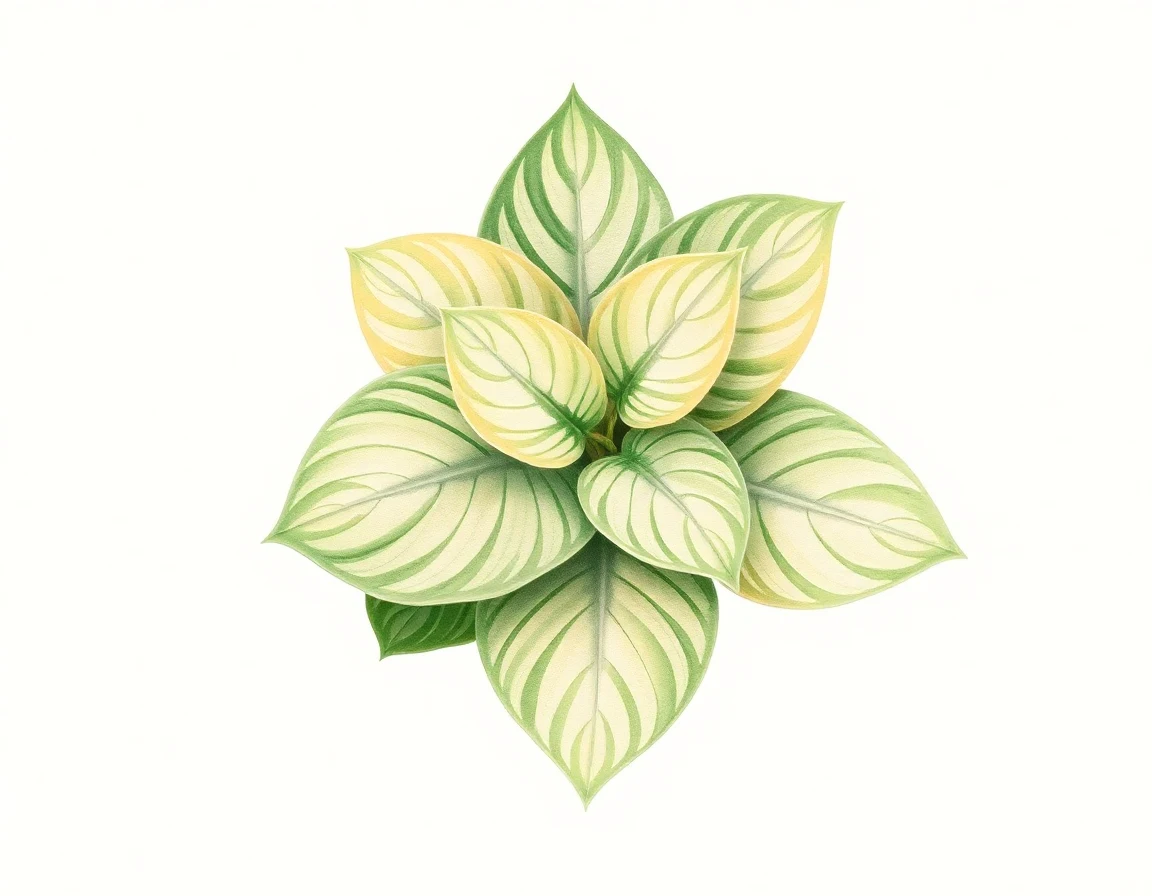 Watercolor illustration of Hosta 'Lakeside Little Gem'