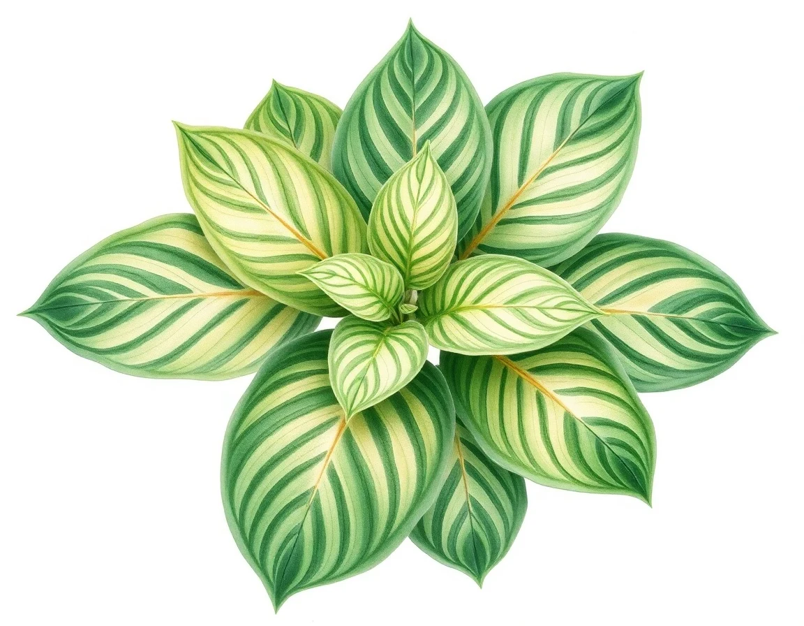 Watercolor illustration of Hosta 'Lakeside Maverick'