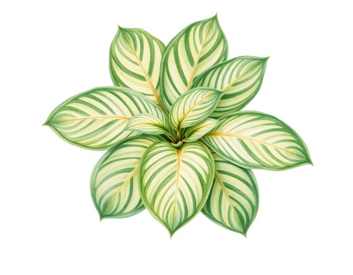Watercolor illustration of Hosta 'Lakeside Mom'
