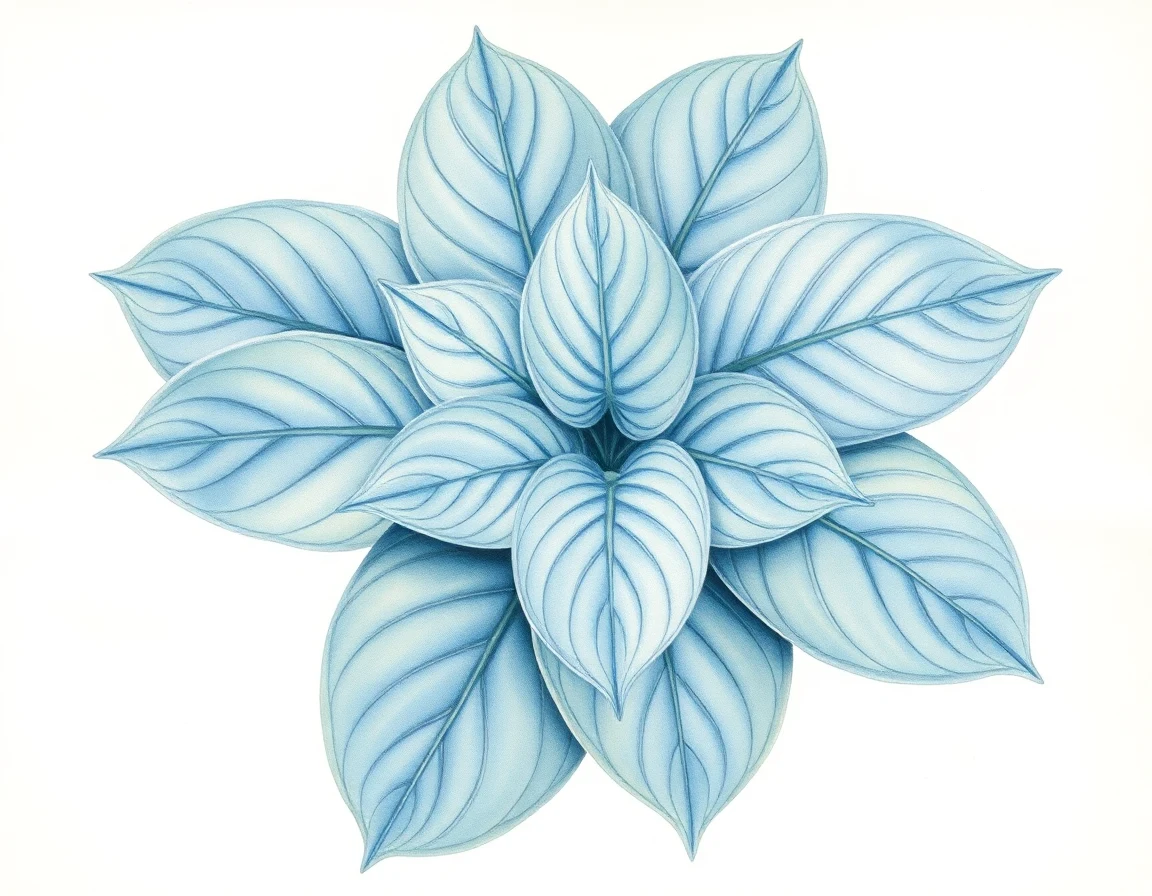 Watercolor illustration of Hosta 'Lakeside Old Smokey'