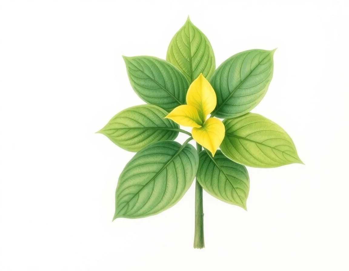 Watercolor illustration of Hosta 'Lakeside Pin Cushion'