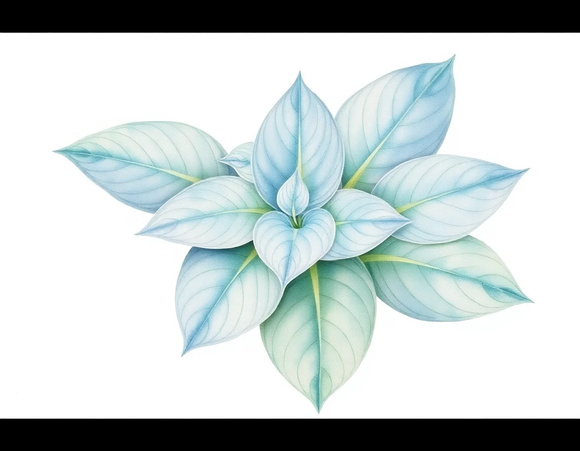 Watercolor illustration of Hosta 'Lakeside Prime Time'
