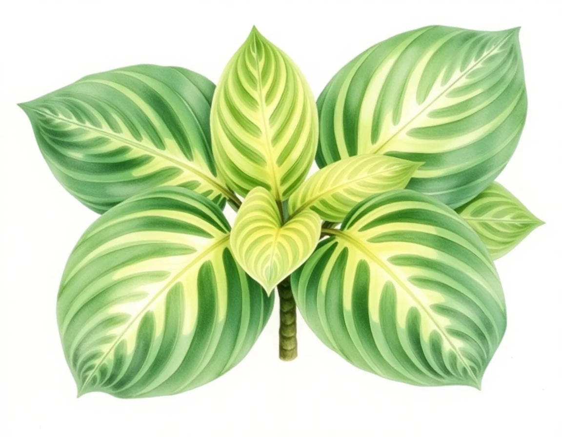 Watercolor illustration of Hosta 'Lakeside Ripples'