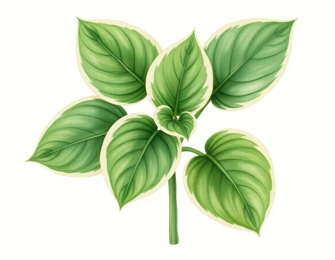 Watercolor illustration of Hosta 'Lakeside Rocky Top'