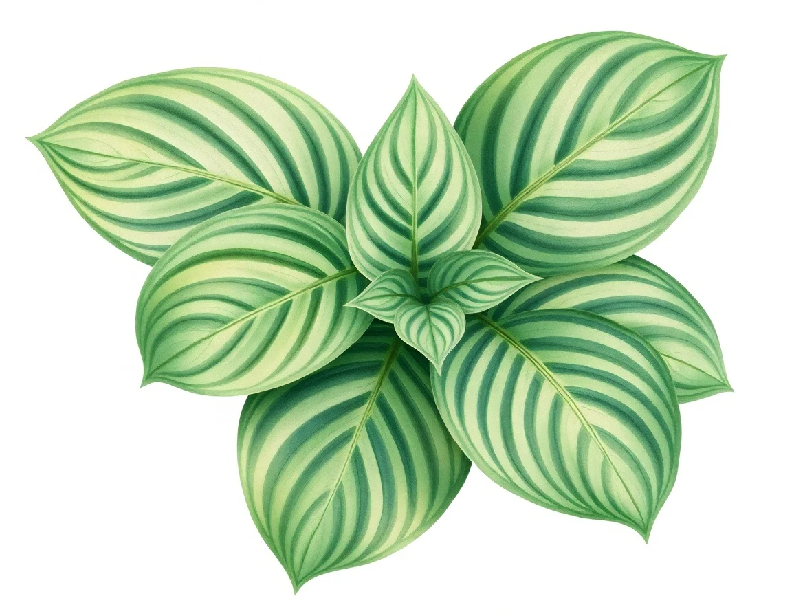 Watercolor illustration of Hosta 'Lakeside San Ho Tia'