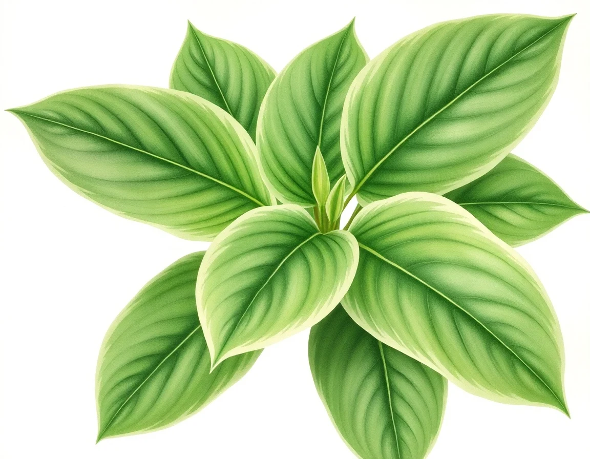 Watercolor illustration of Hosta 'Lakeside San Kao'