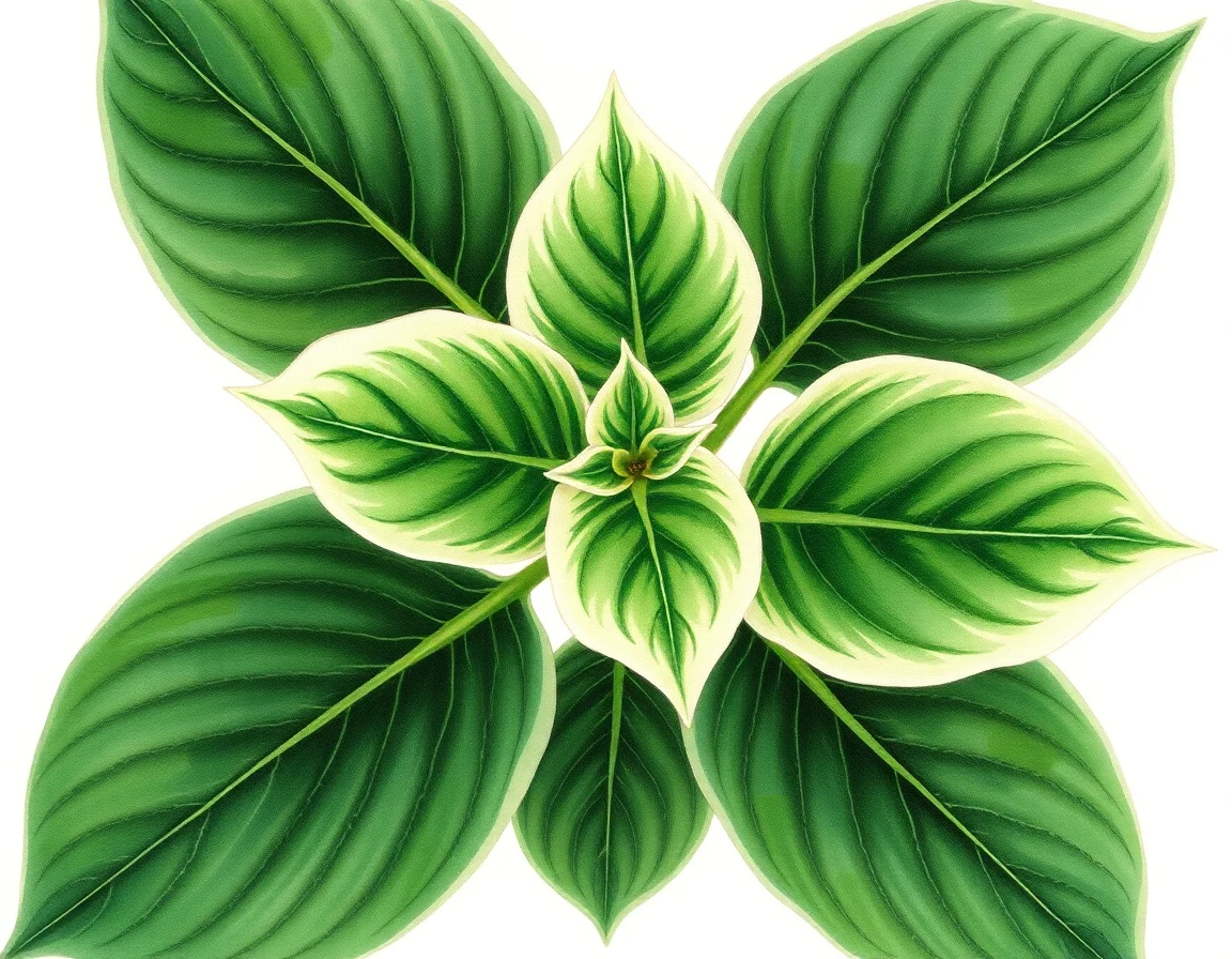 Watercolor illustration of Hosta 'Lakeside Toy Treasure'