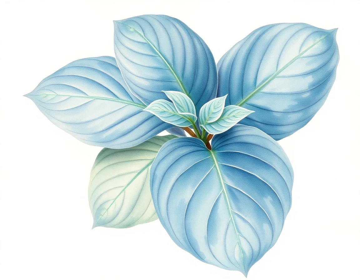 Watercolor illustration of Hosta 'Lakeside Tycoon'