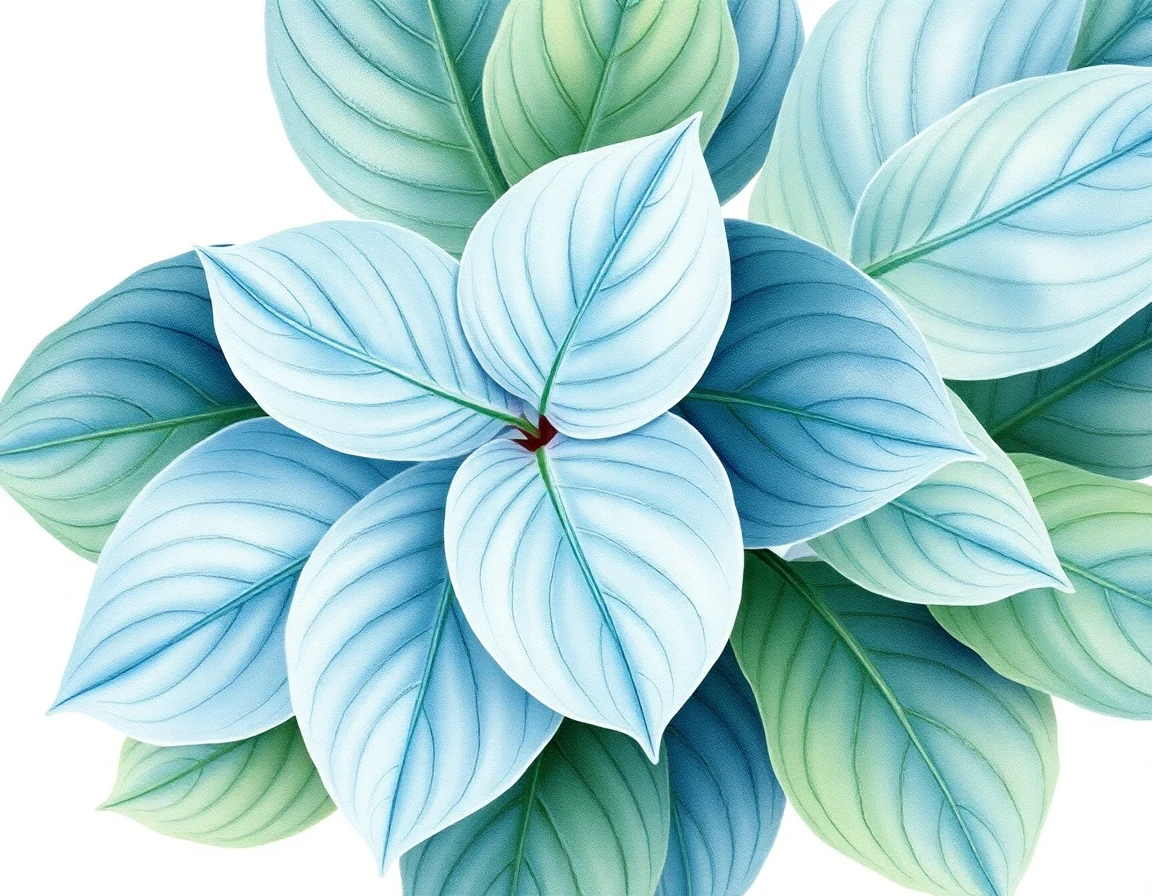 Watercolor illustration of Hosta 'Lela's Quilt'
