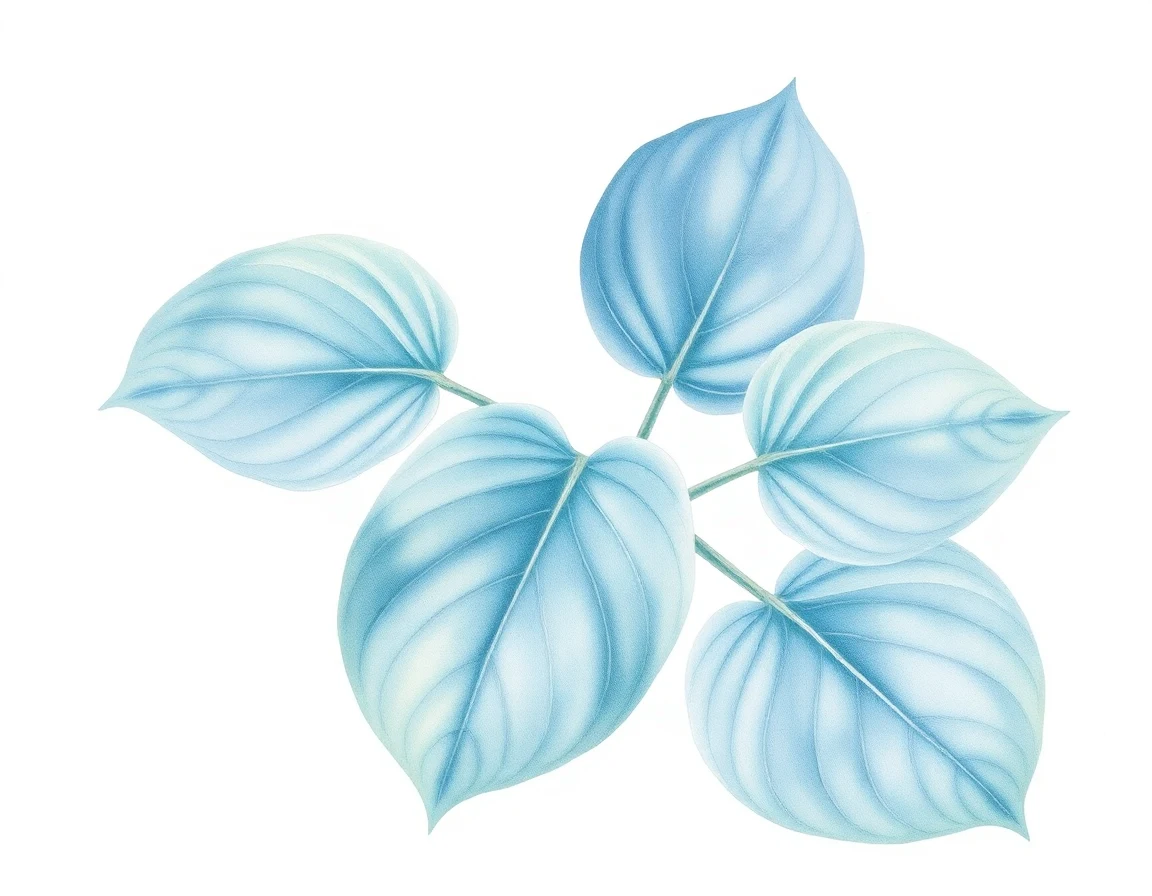 Watercolor illustration of Hosta 'Lemon Leaf'