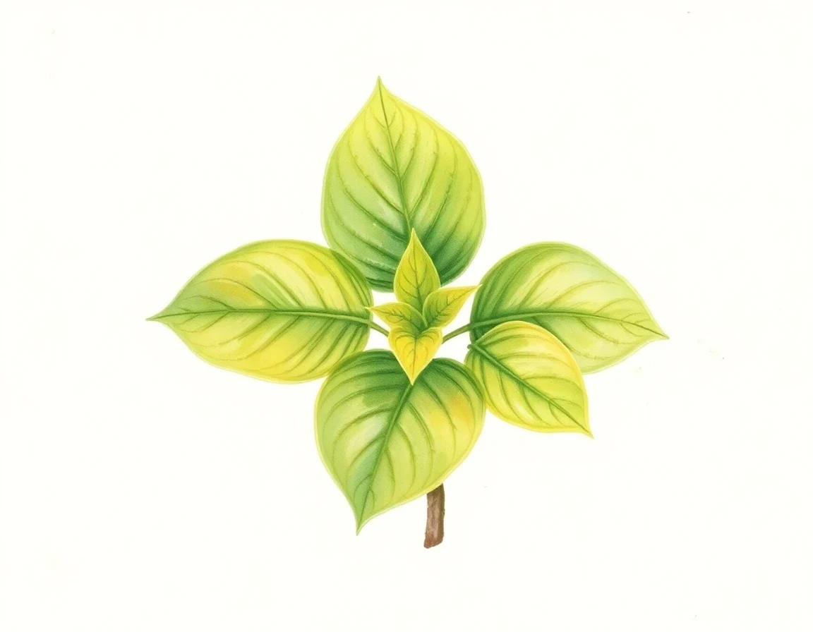 Watercolor illustration of Hosta 'Lemonade'