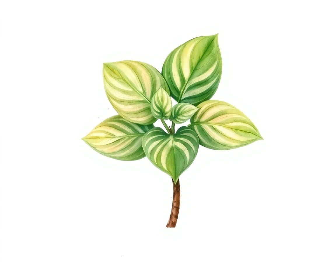 Watercolor illustration of Hosta 'Leon'