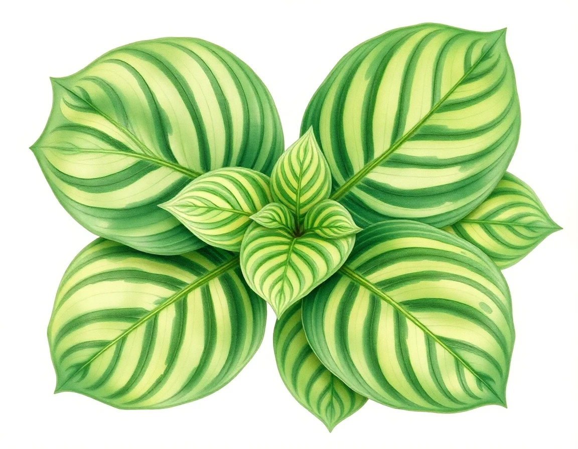 Watercolor illustration of Hosta 'Leviathan'