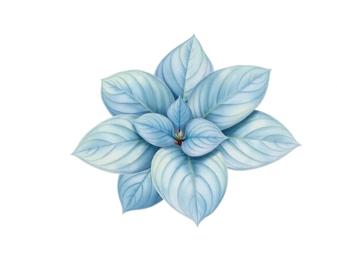 Watercolor illustration of Hosta 'Lily Blue Eyes'
