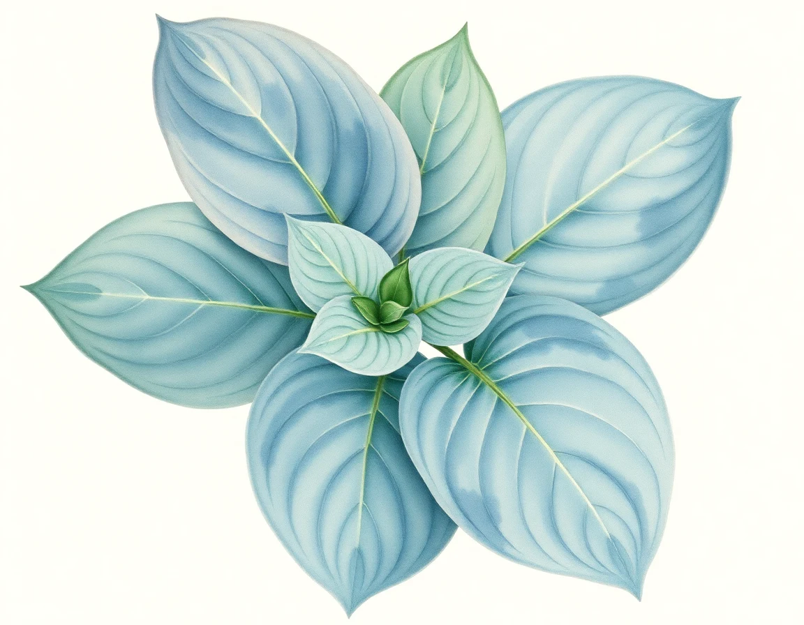 Watercolor illustration of Hosta 'Linde'