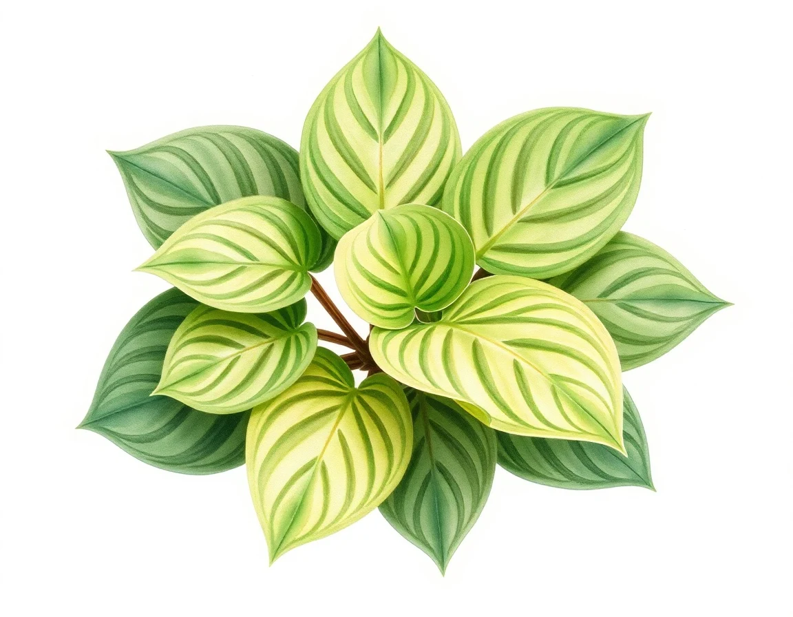 Watercolor illustration of Hosta 'Little Chickadee'