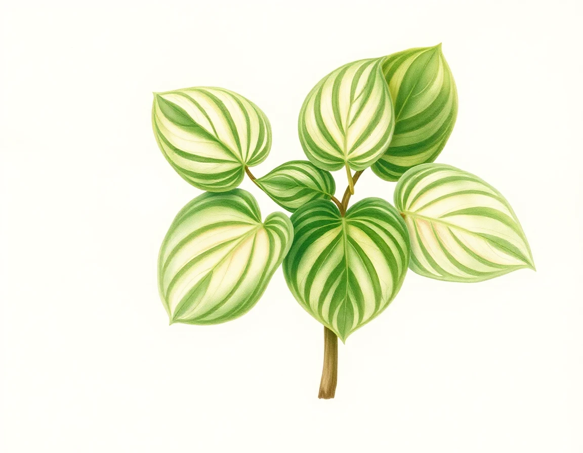 Watercolor illustration of Hosta 'Little Hobber'