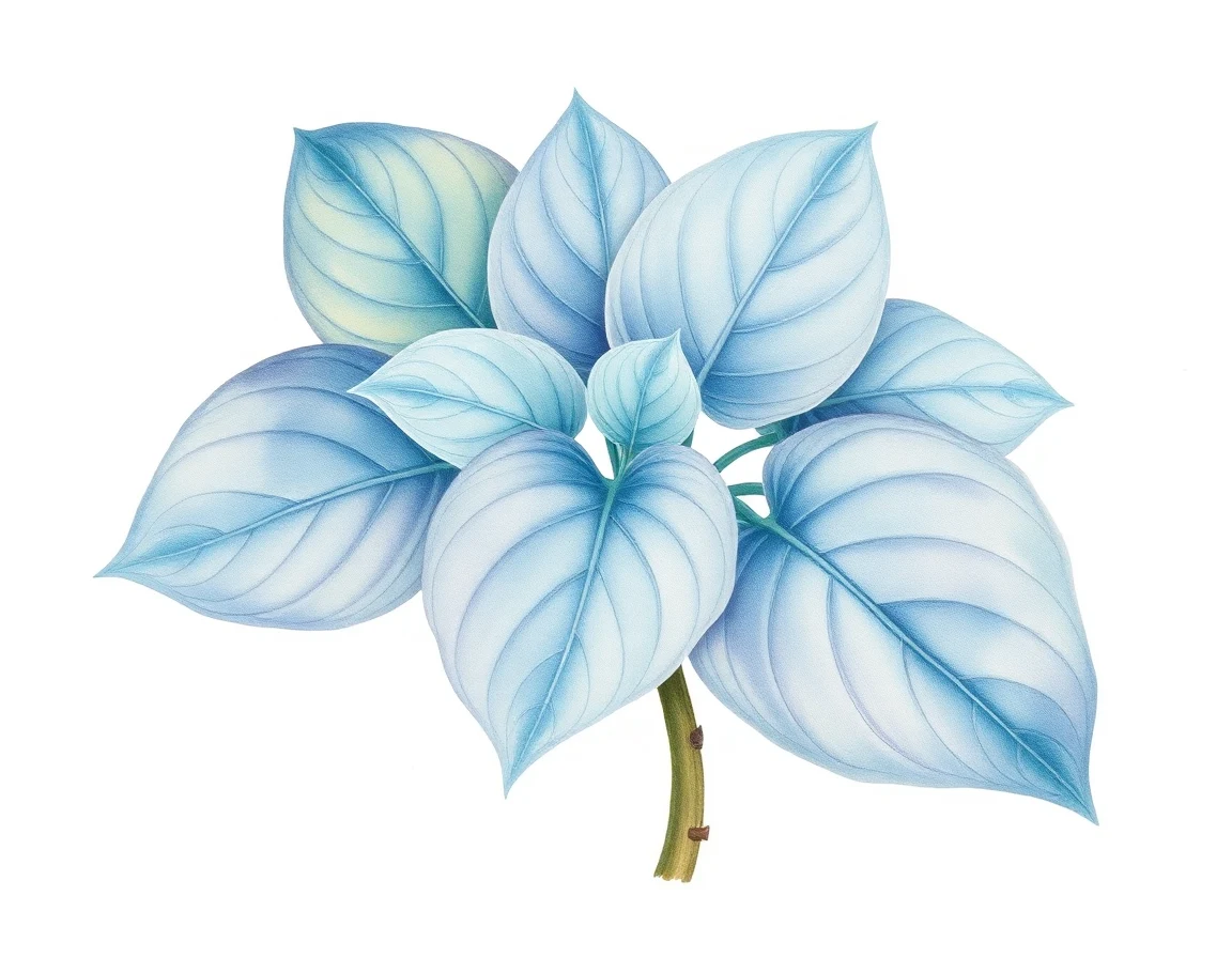 Watercolor illustration of Hosta 'Little Orphan Annie'