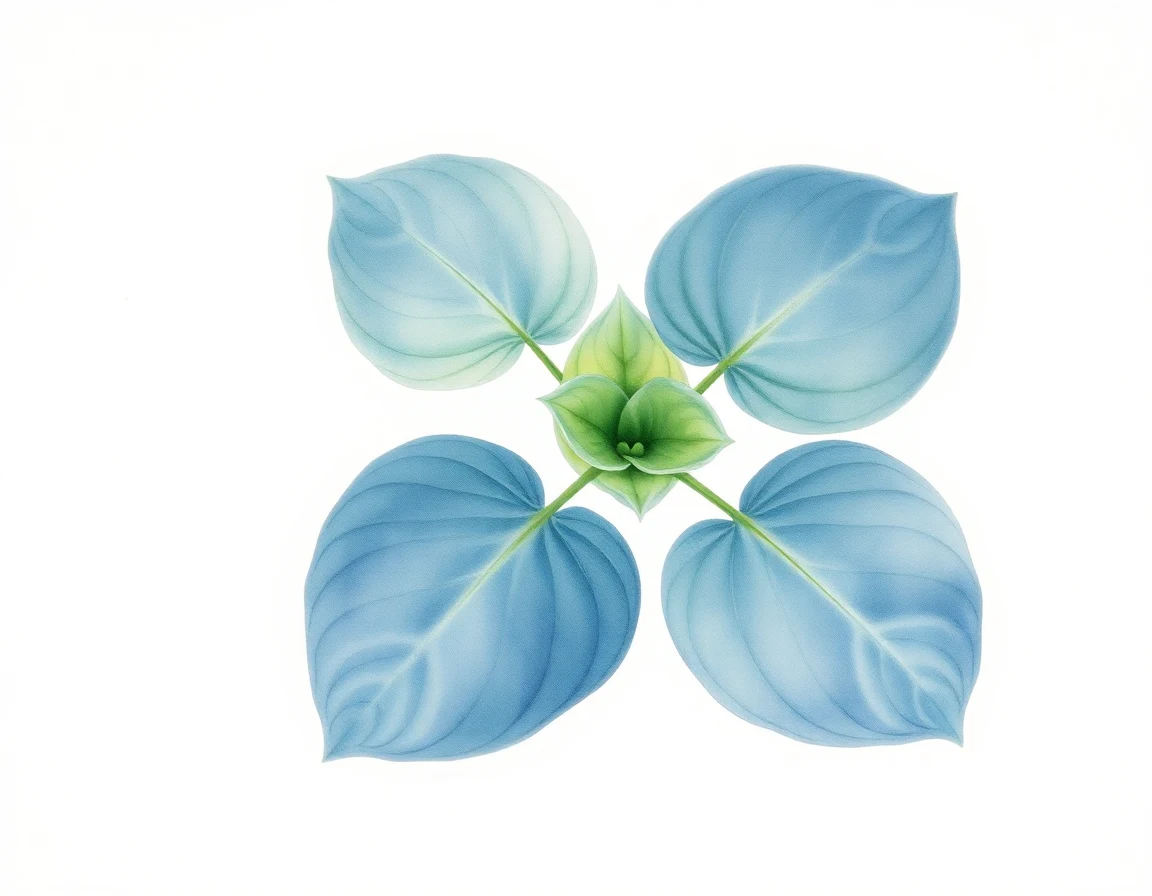 Watercolor illustration of Hosta 'Little Town Flirt'