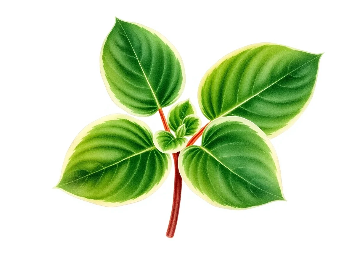 Watercolor illustration of Hosta 'Little Wonder'