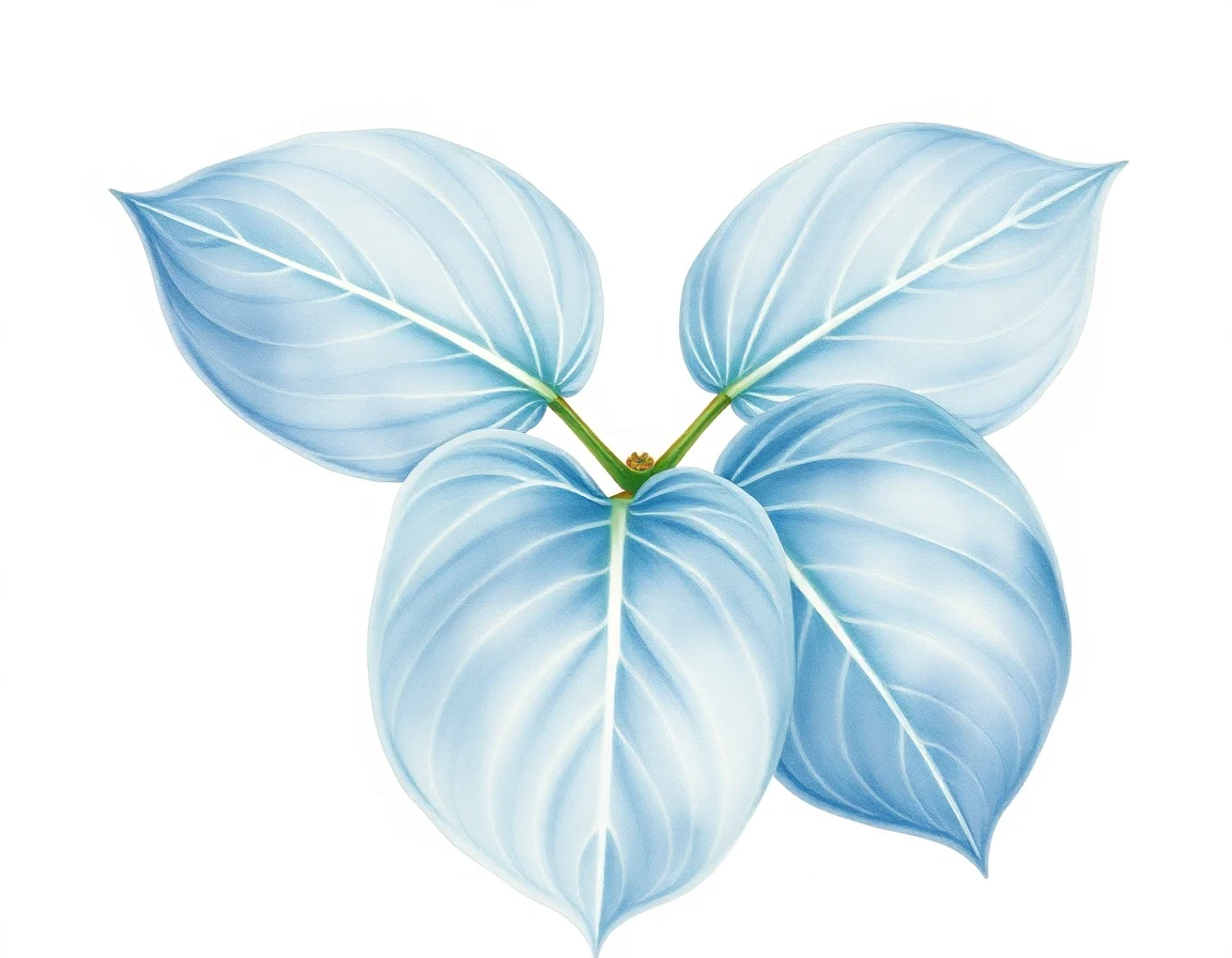 Watercolor illustration of Hosta 'Lochness Blue'