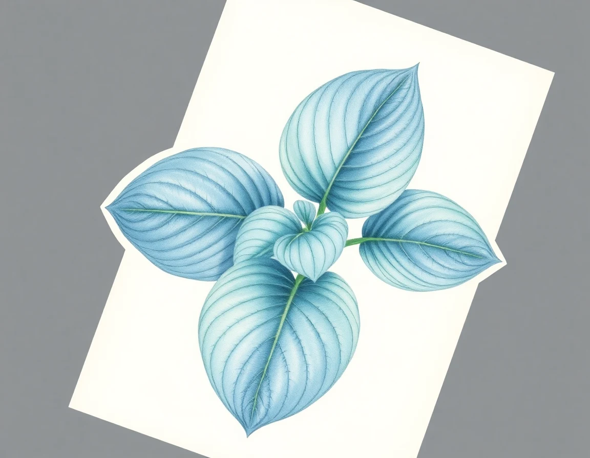 Watercolor illustration of Hosta 'Lonesome Dove'