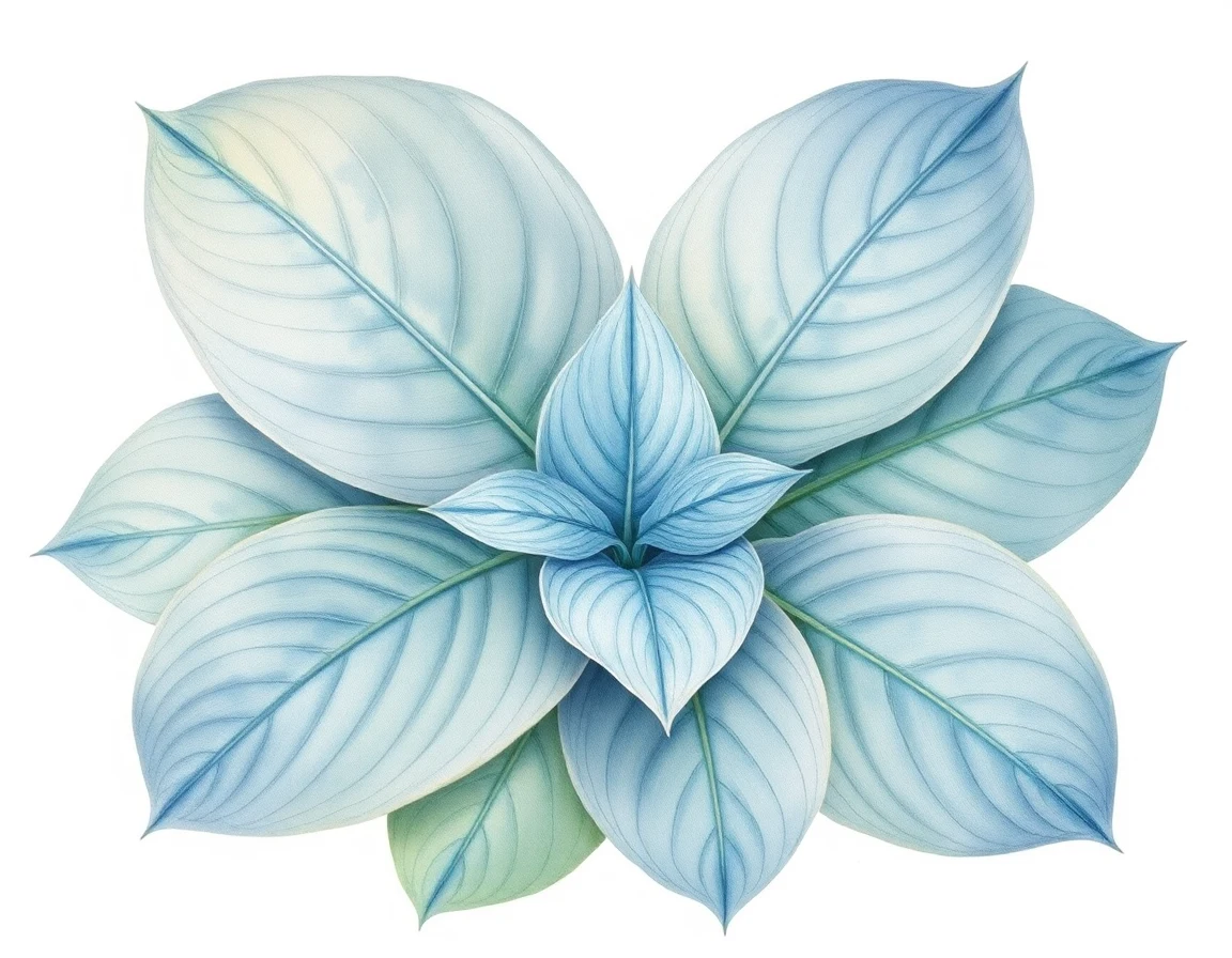Watercolor illustration of Hosta 'Long Tall Sally'