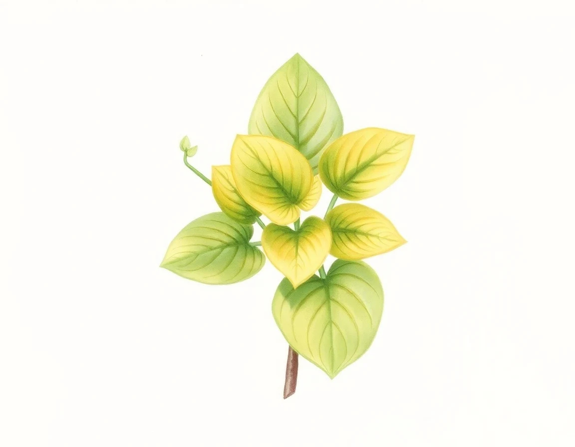 Watercolor illustration of Hosta 'Longboard Stringer'
