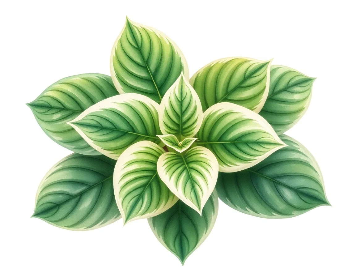 Watercolor illustration of Hosta 'Louisa'