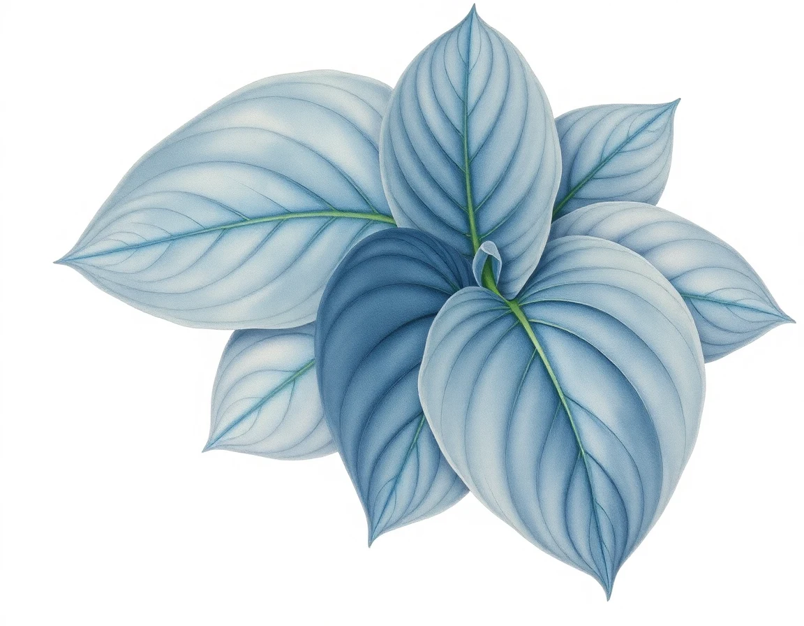 Watercolor illustration of Hosta 'Love Tap'
