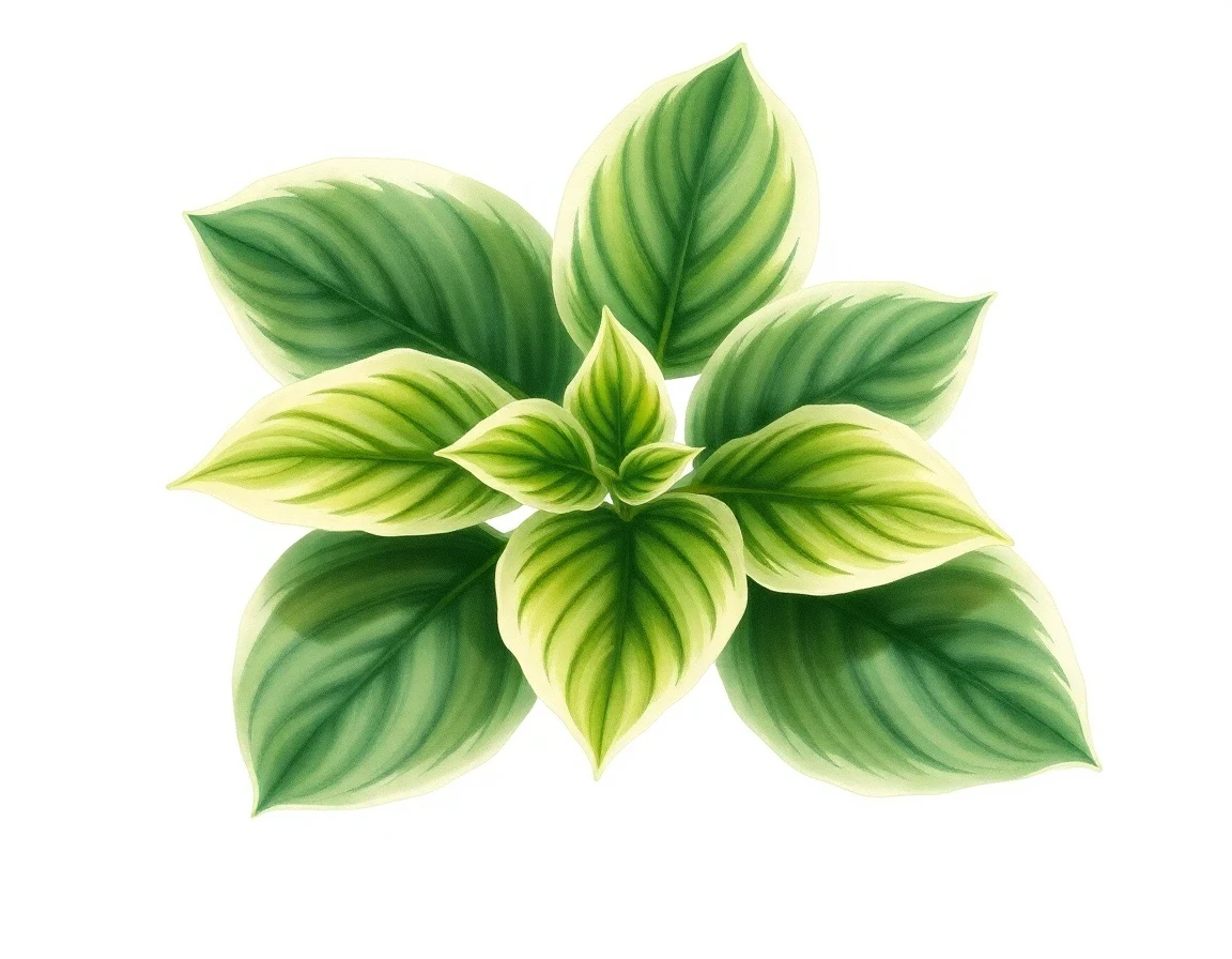 Watercolor illustration of Hosta 'Lovely Rita'