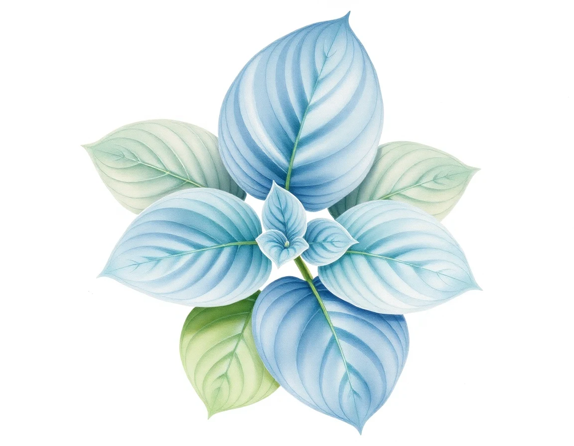 Watercolor illustration of Hosta 'Lullabye'