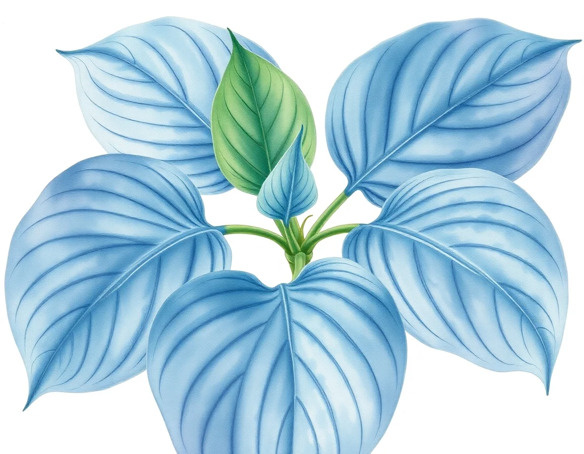 Watercolor illustration of Hosta 'MacBenedict'