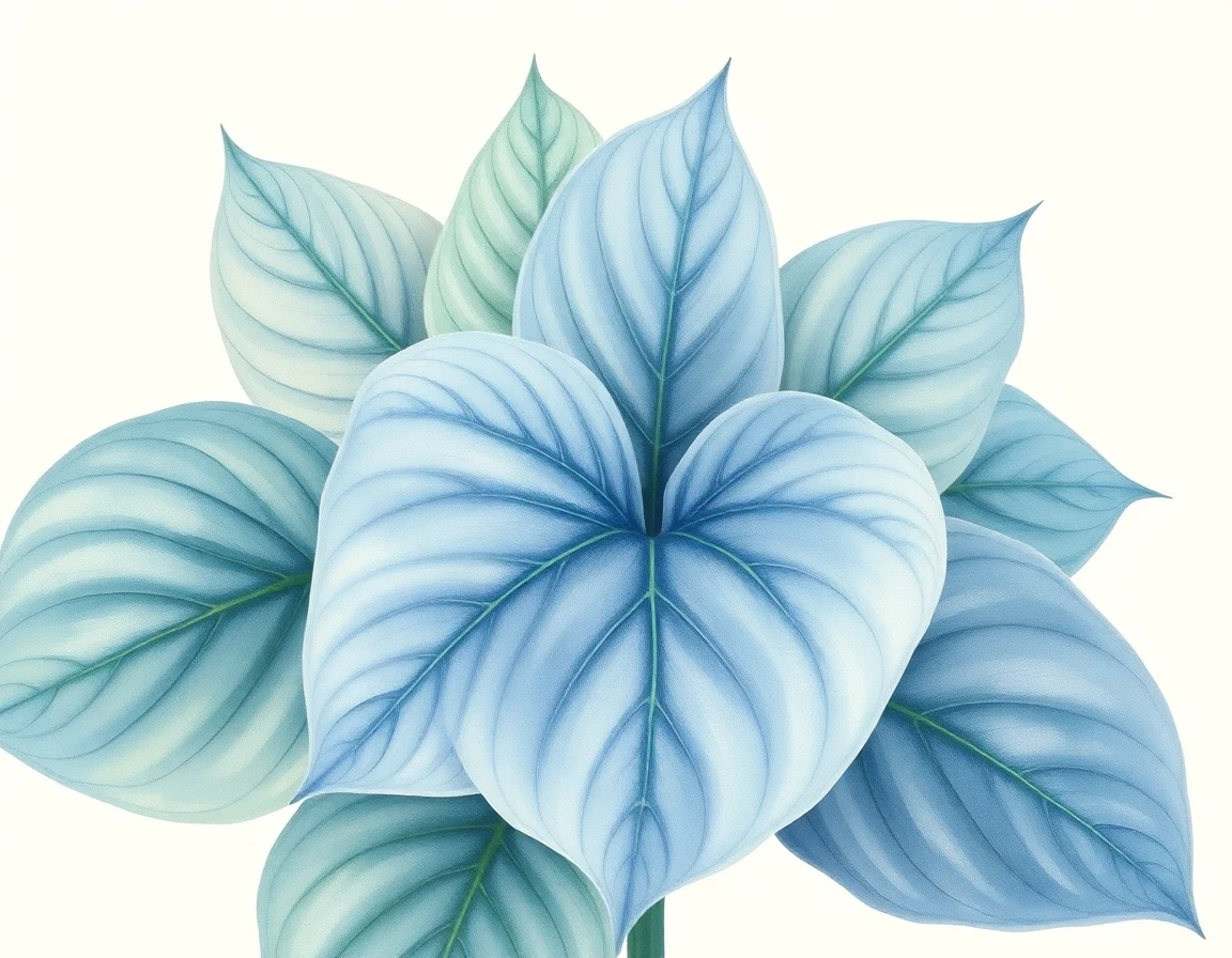 Watercolor illustration of Hosta 'Maddren'