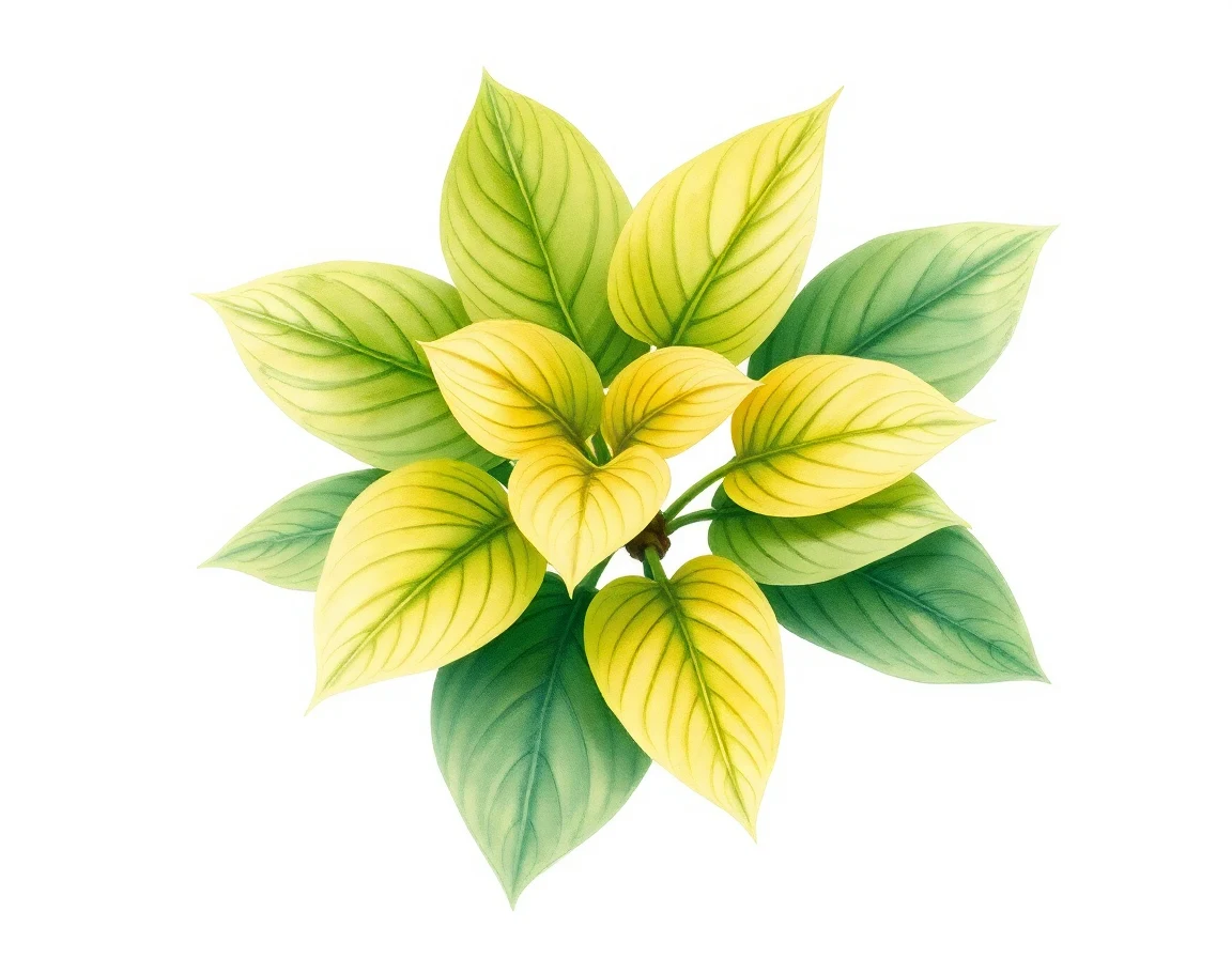 Watercolor illustration of Hosta 'Magic Carpet'
