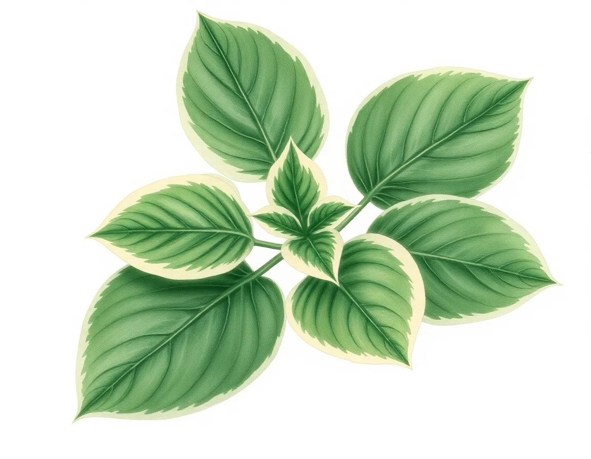Watercolor illustration of Hosta 'Magic Colors'