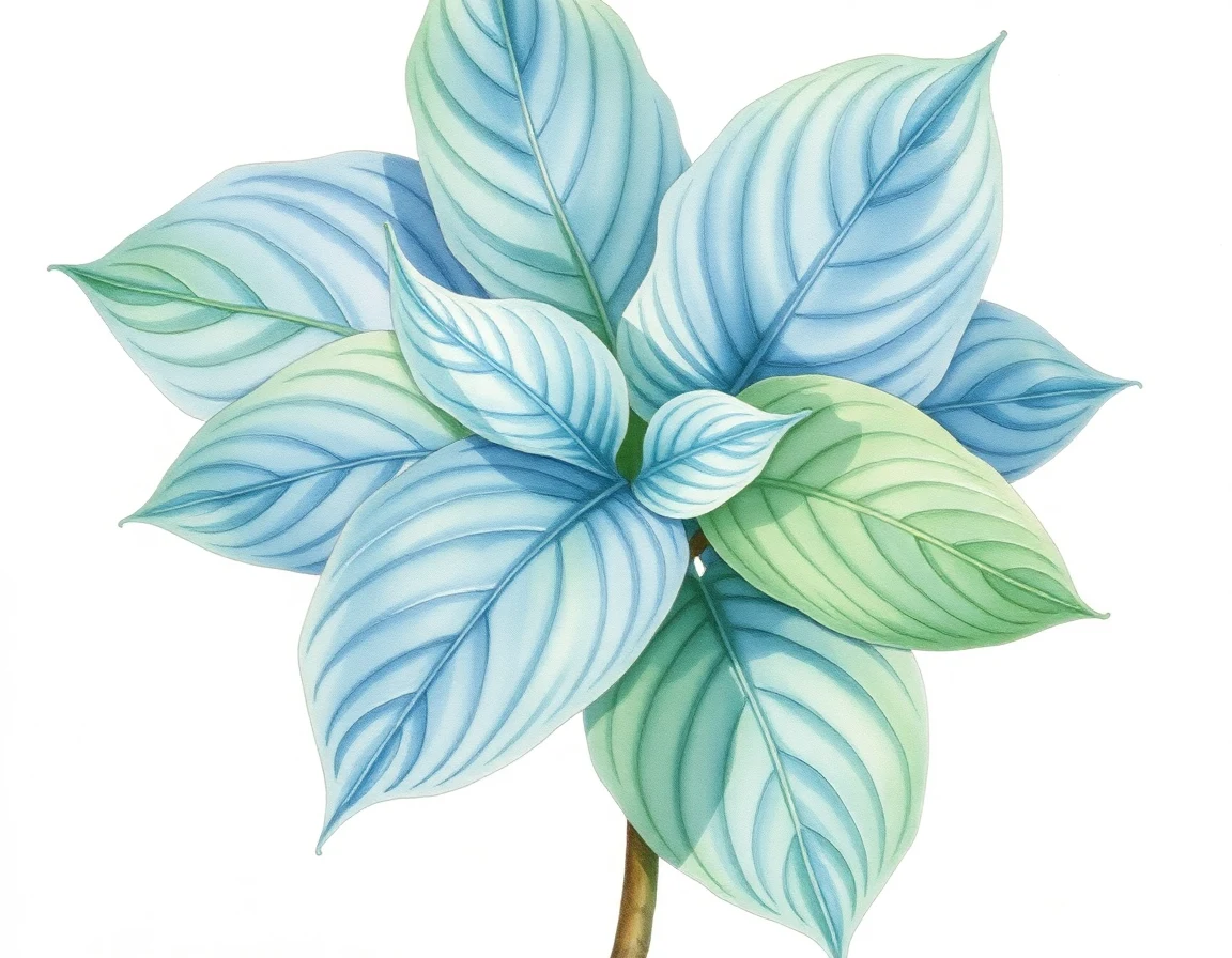 Watercolor illustration of Hosta 'Magnificent Michele'