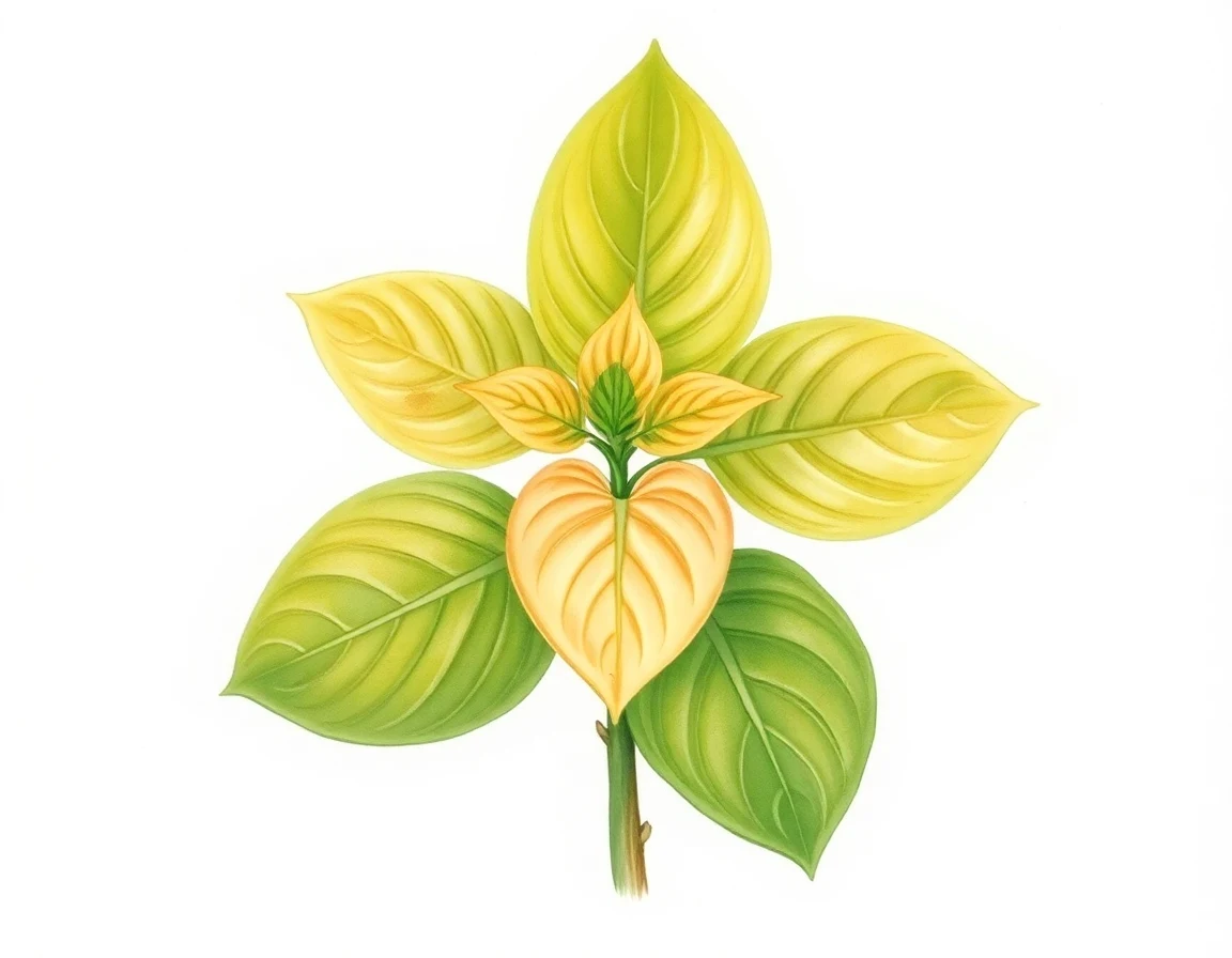 Watercolor illustration of Hosta 'Majestic Glow'