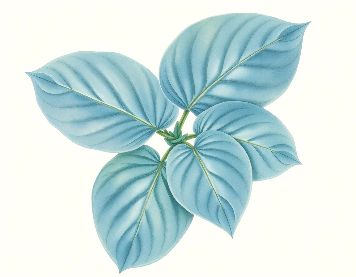 Watercolor illustration of Hosta 'Mammoth Ears'