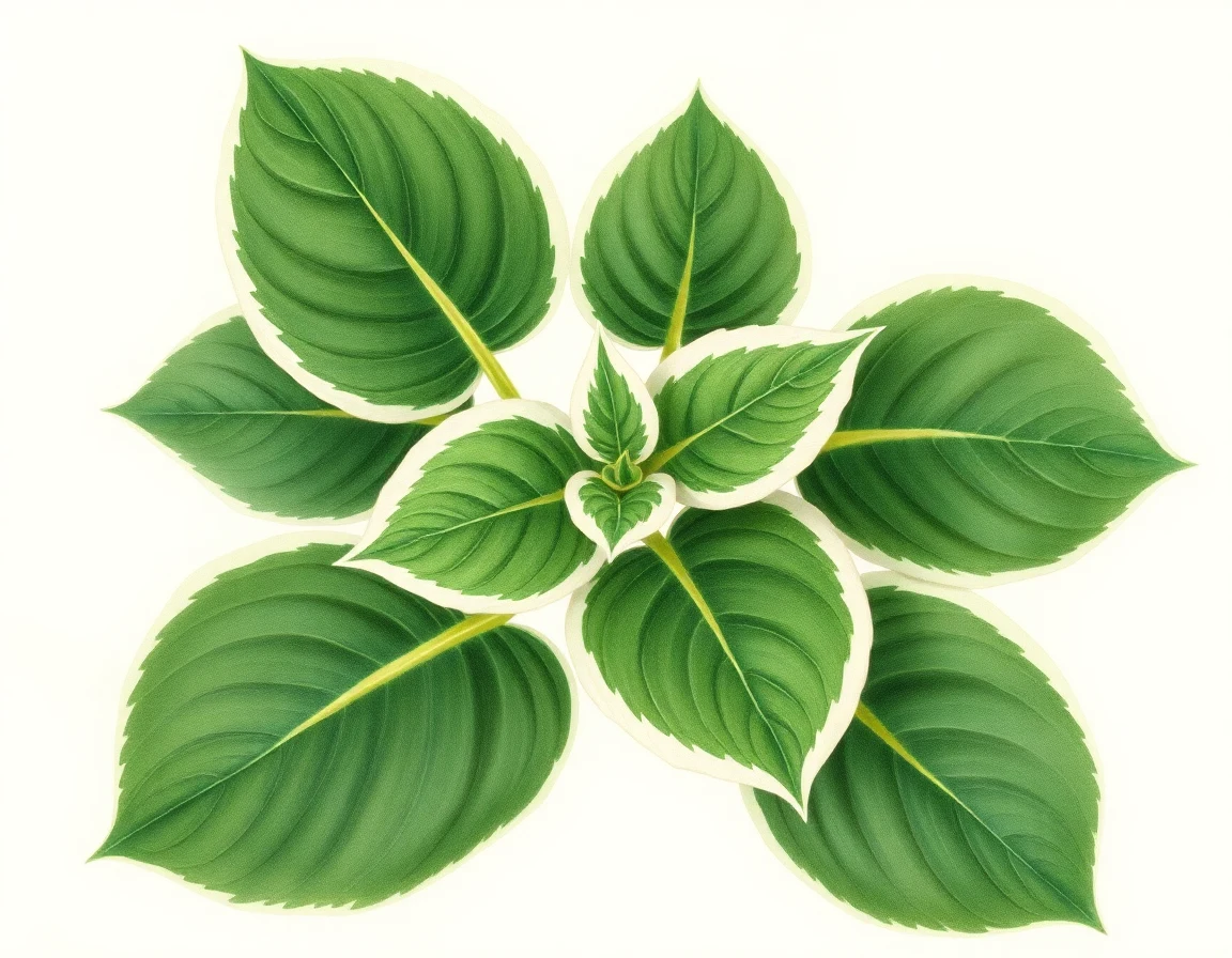 Watercolor illustration of Hosta 'Marcella'
